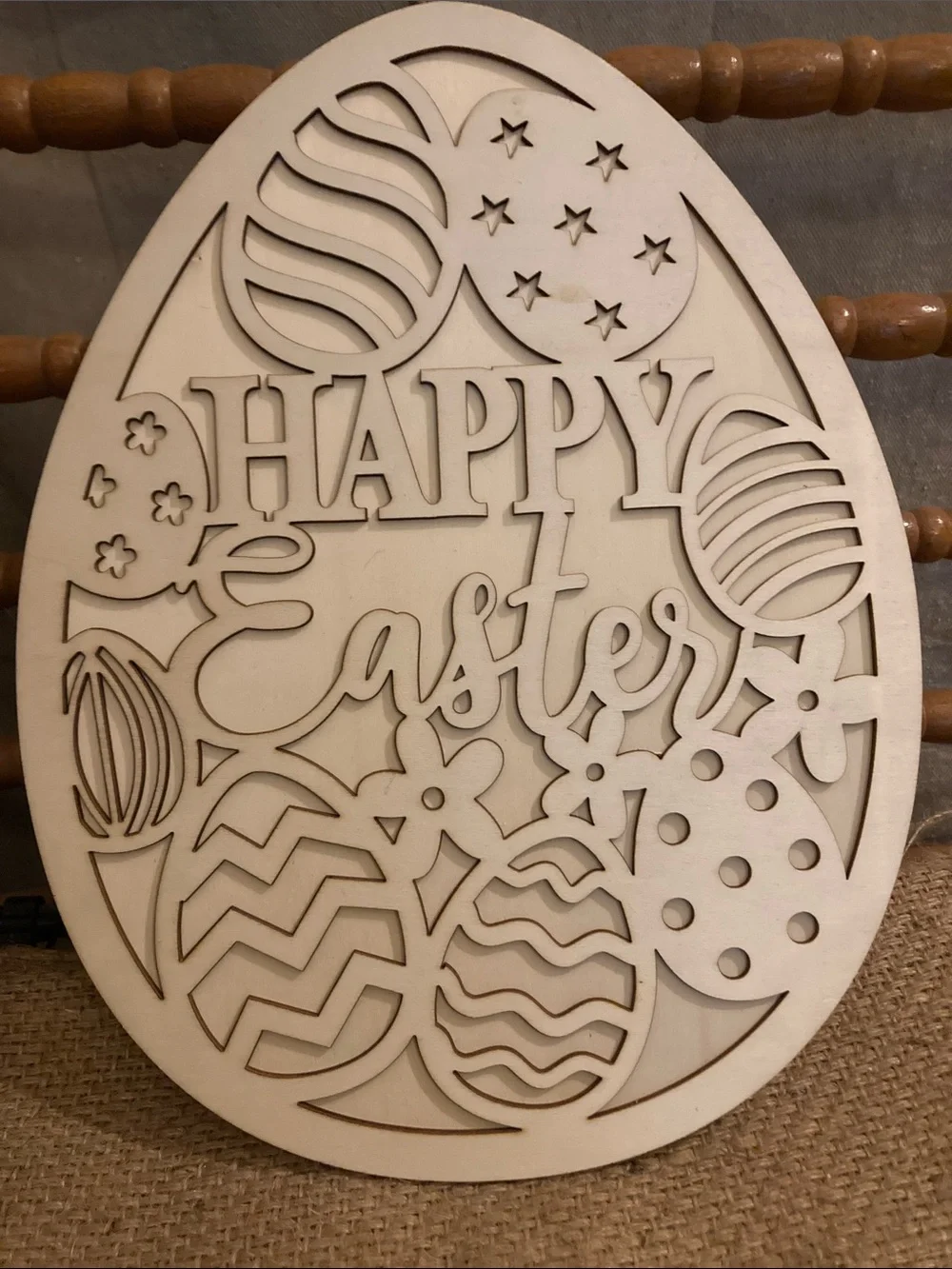 Wood bundle of Easter eggs